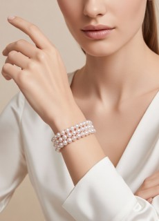 Браслет MEGAN pink тройной 7мм