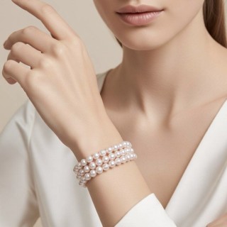 Браслет MEGAN pink тройной 7мм