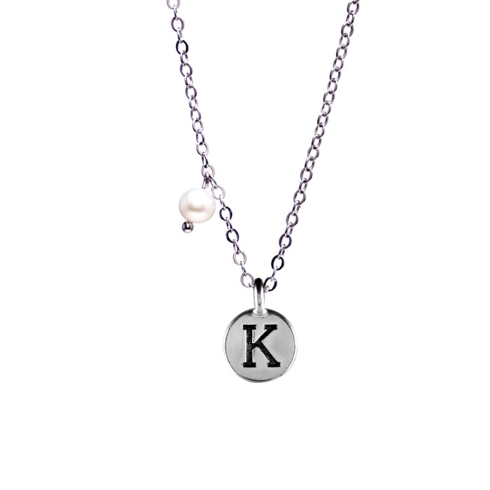 Цепочка IT'S ME с медальоном буквой K, цвет silver