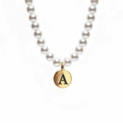 Колье жемчужное ADELE с буквой A