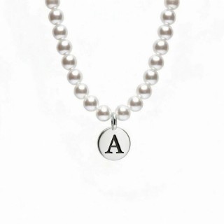 Колье жемчужное ADELE с буквой A
