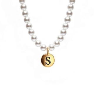 Колье жемчужное ADELE с буквой S