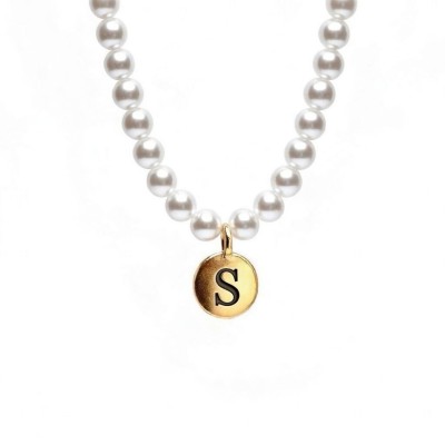 Колье жемчужное ADELE с буквой S