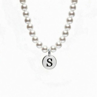 Колье жемчужное ADELE с буквой S