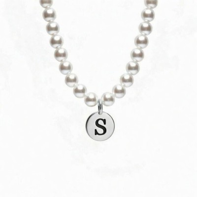 Колье жемчужное ADELE с буквой S