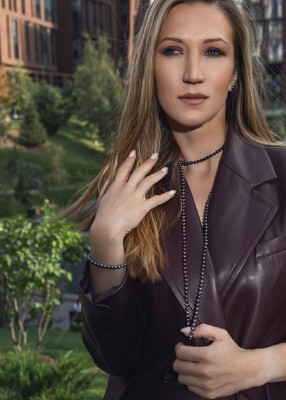 Бусы BLACK VIOLET 6мм ААА