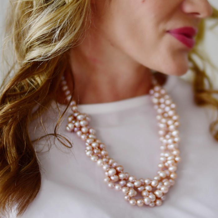 Бусы CLASSIC PINK ROPE 7мм