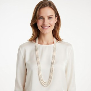 Бусы TRIPLE ROW 6-9мм АА+