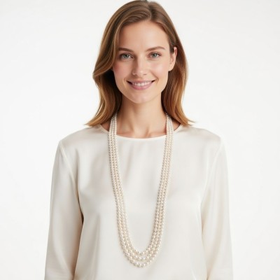 Бусы TRIPLE ROW 6-9мм АА+