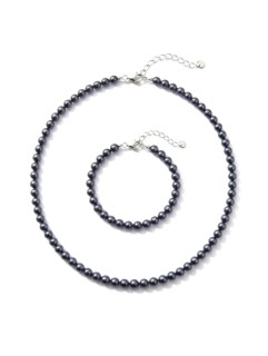 Комплект из колье и браслета BLACK VIOLET 6мм
