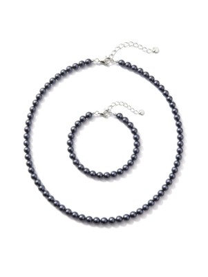 Комплект из колье и браслета BLACK VIOLET 6мм