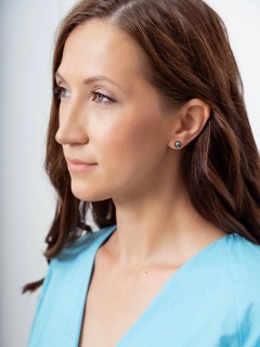 Серьги BLACK PEARL 7мм