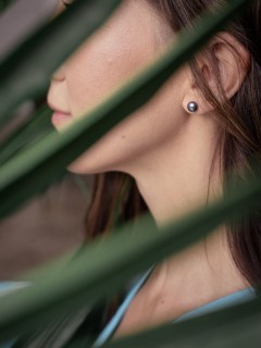 Серьги BLACK PEARL 7мм