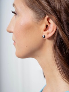 Серьги BLACK PEARL 7мм