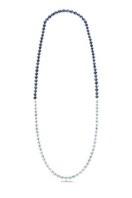 Бусы OMBRE grey and black 8мм АА+